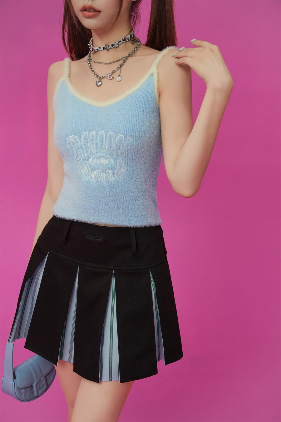 CHUU Color Matching Line Sleeveless Top