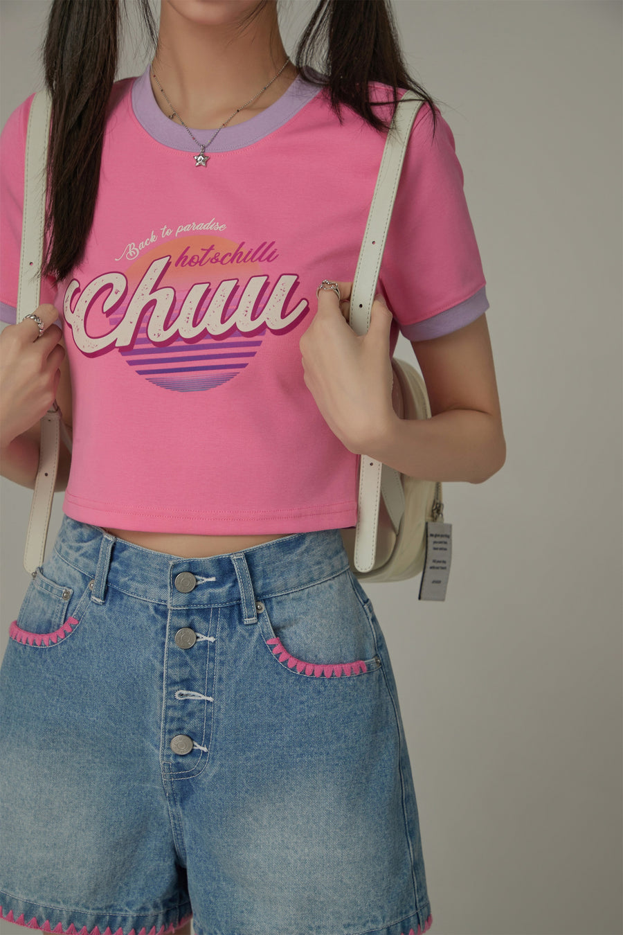 CHUU Color Combination Hot And Chill Line T-Shirt