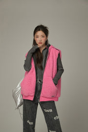 Fleece Vest Hooded Jacket