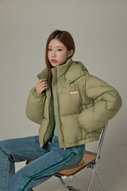 Colored Hooded Simple Padded Jacket