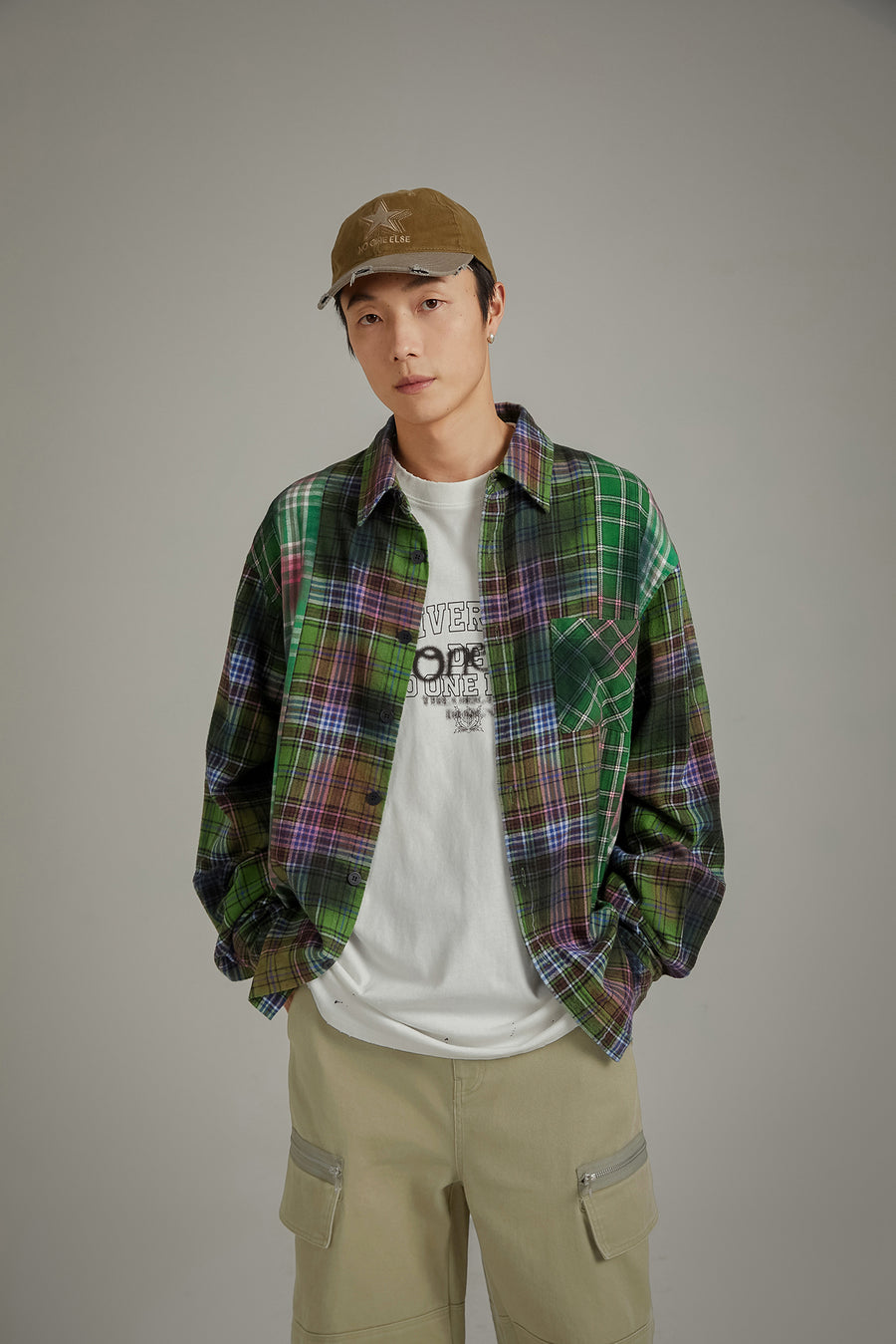 CHUU Printed Check Shirt