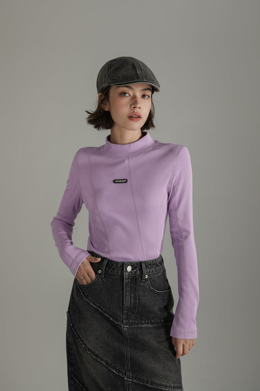 CHUU Color Stitch Slim T-Shirt