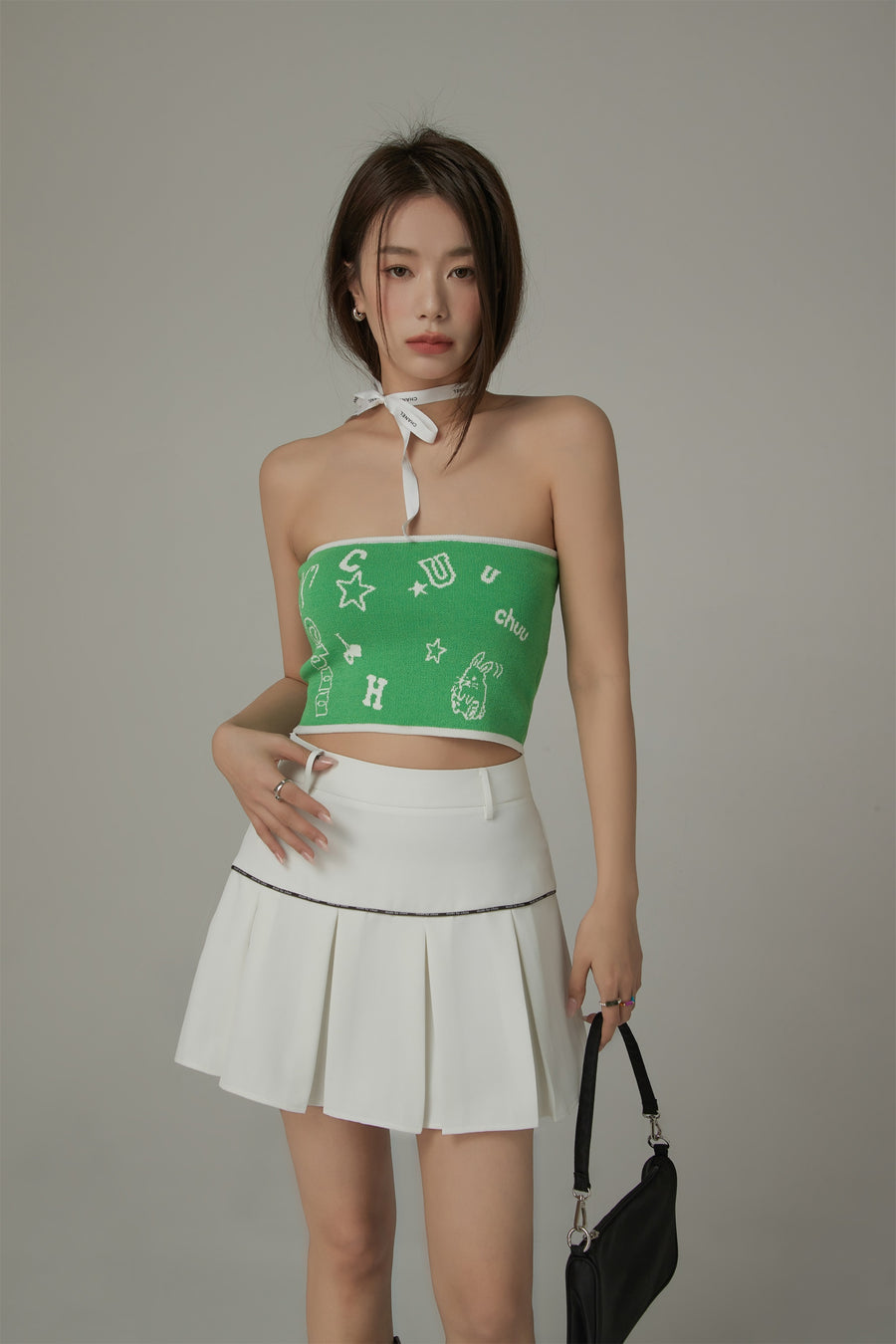 CHUU Chuu Colored Printed Tube Top