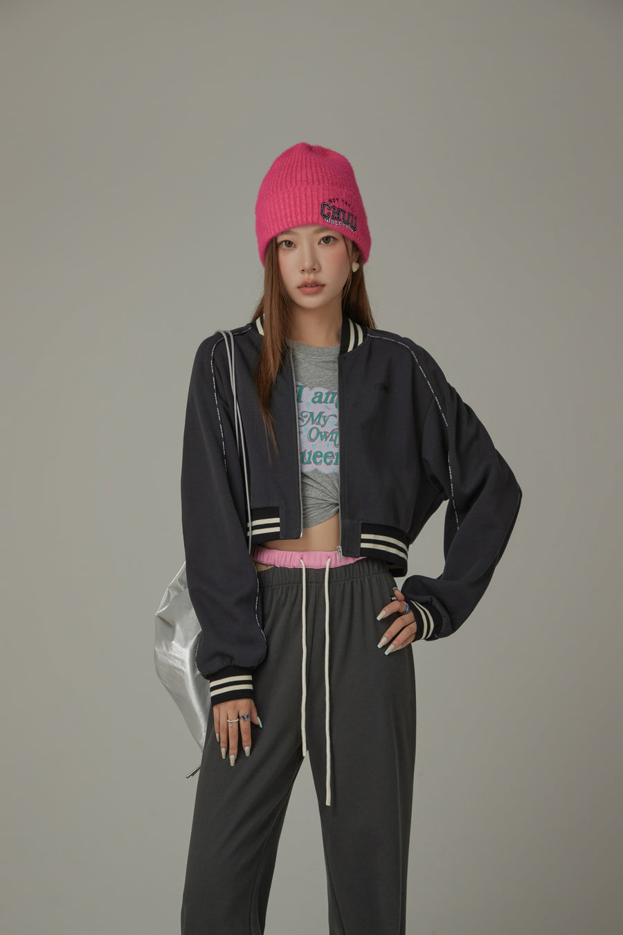 CHUU Varsity Color Sporty Cropped Jacket