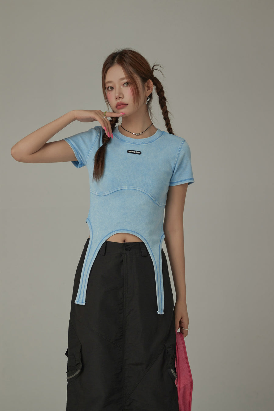 CHUU Vintage Hanging Strap Semi Crop Top