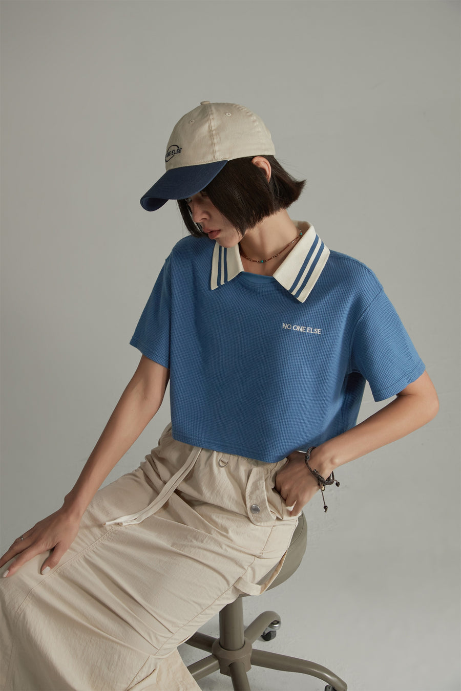 CHUU Colorblocked Collar T-Shirt