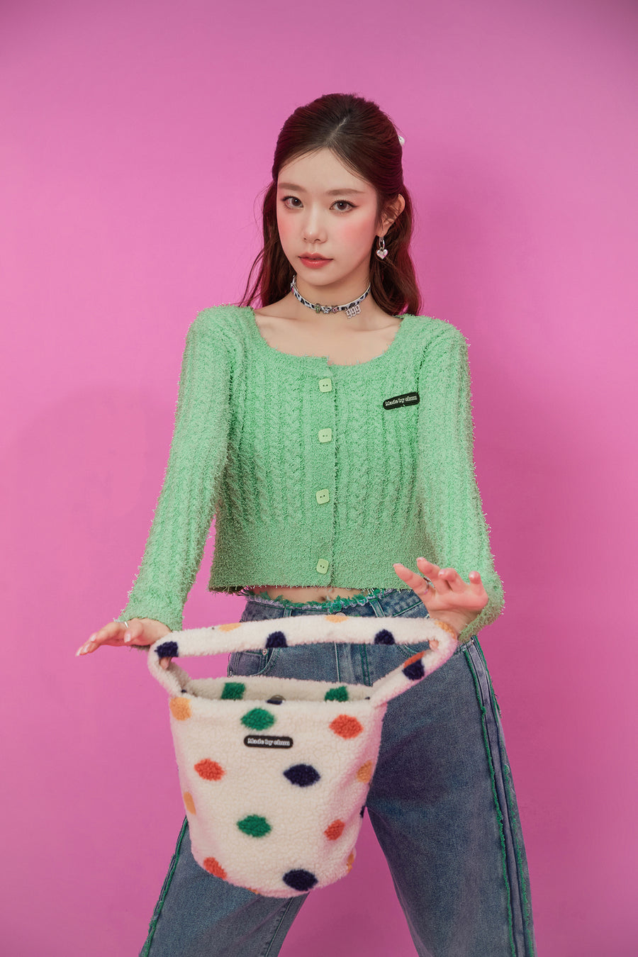 CHUU Color Crop Cardigan