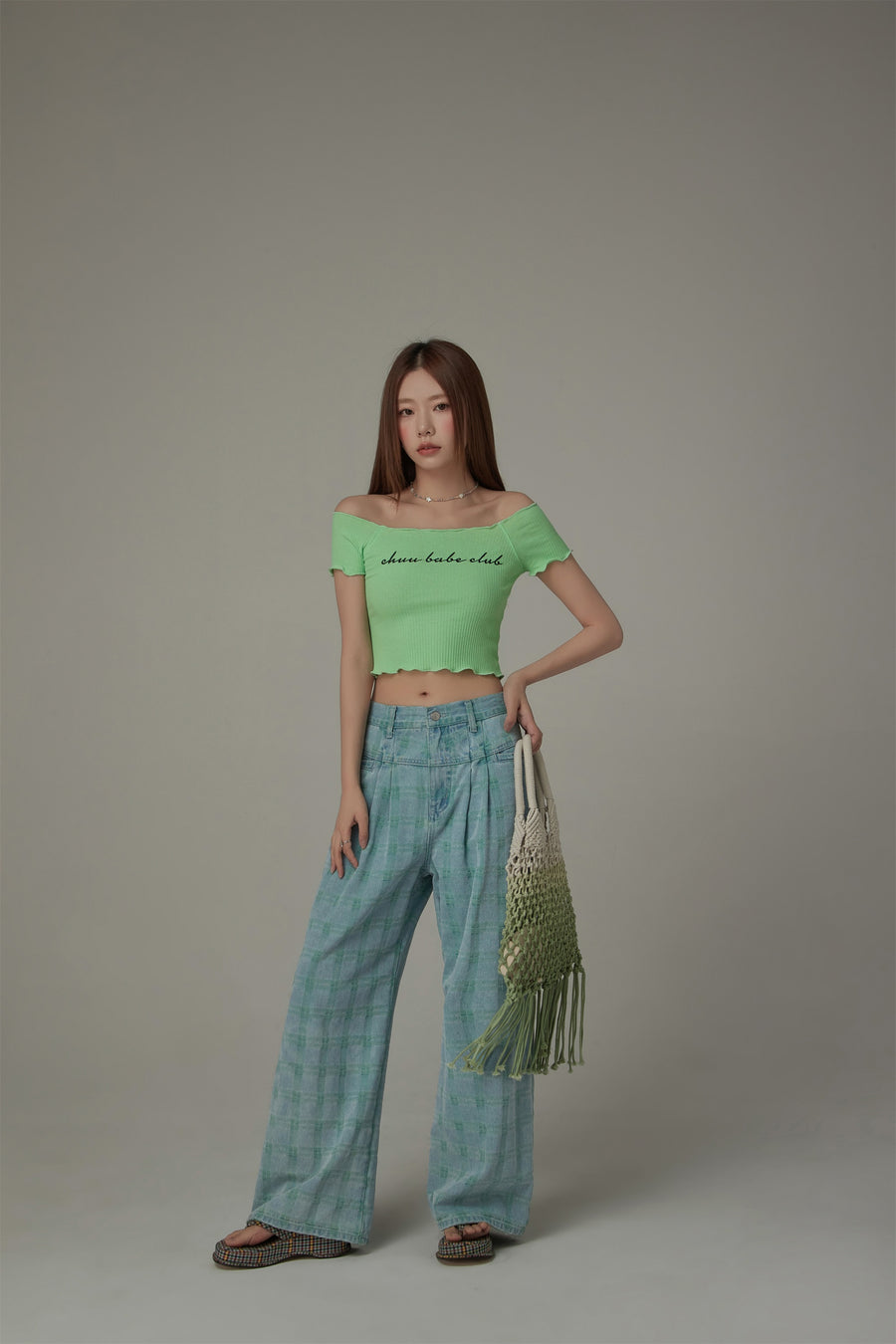 CHUU Chuu Babe Club Ruffled Off-The-Shoulder T-Shirt