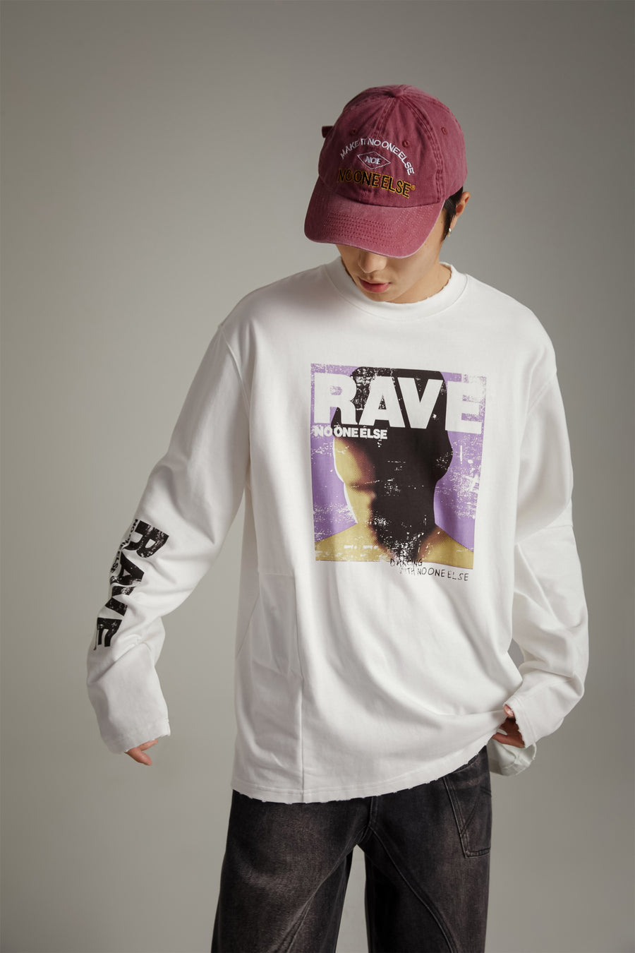 CHUU Rave Vintage Printed Boxy T-Shirt