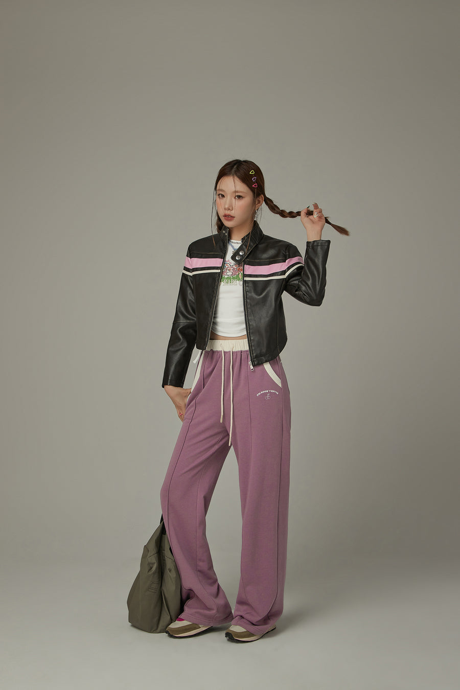 CHUU Color Combination Wide Pants