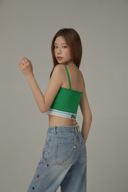 Color Basic Sleeveless Cropped Cami Top