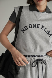 Noe Logo Cropped Sleeveless Sweatshirt