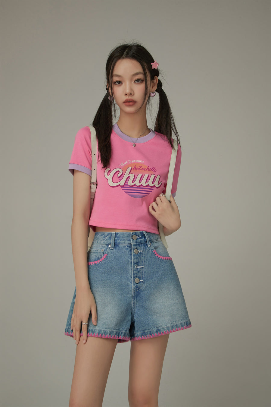 CHUU Color Combination Hot And Chill Line T-Shirt