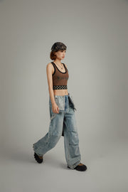 Drawstring Waist Overalls