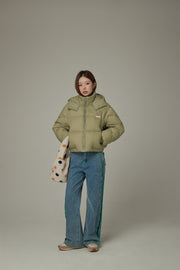 Colored Hooded Simple Padded Jacket