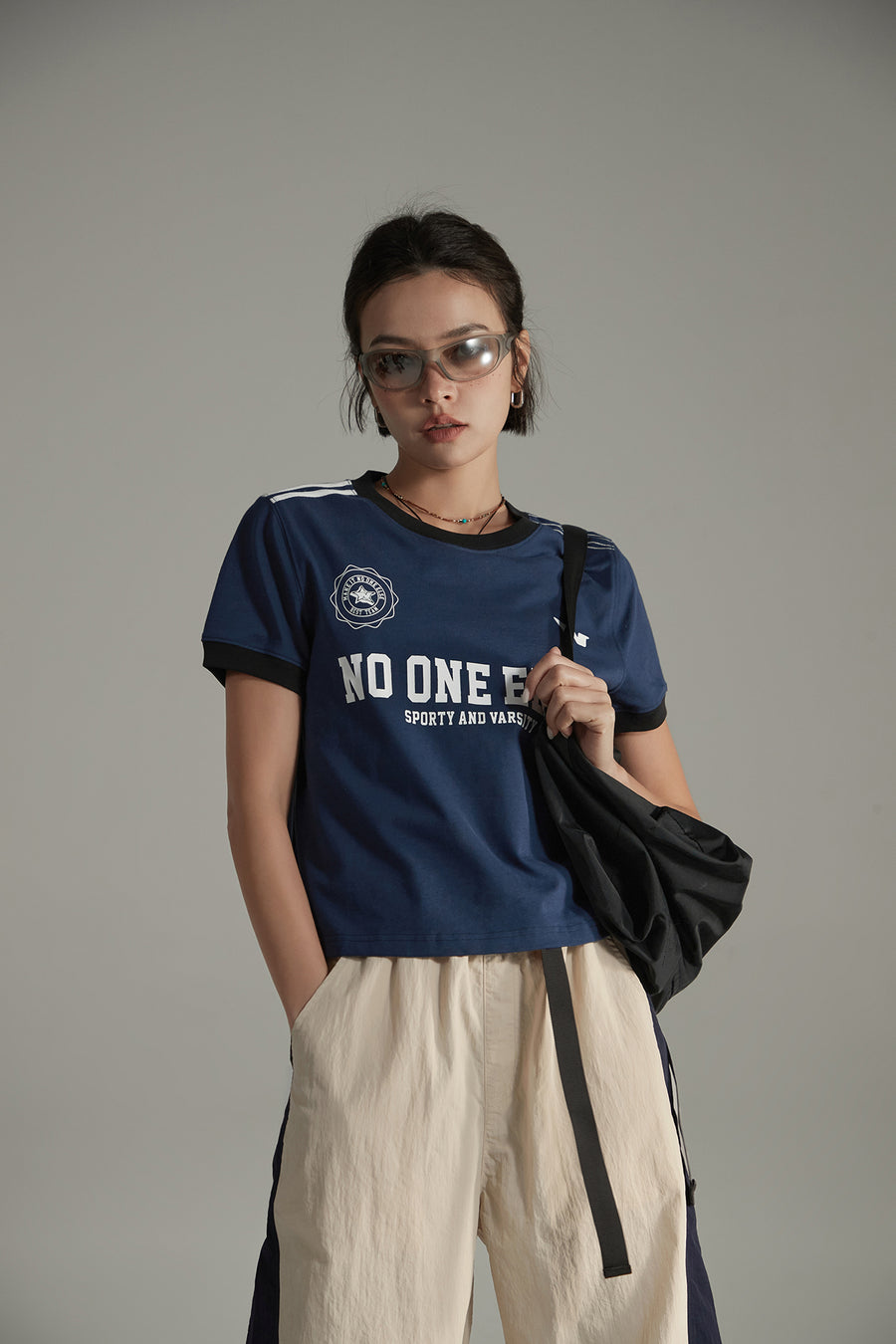 CHUU Noe Lettering Sporty Colorblocked Short Sleeve T-Shirt