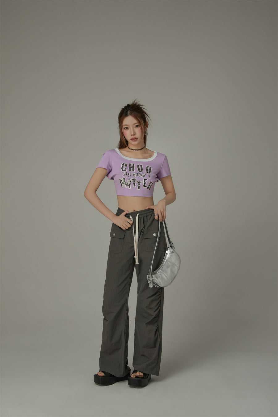 CHUU Chuu Size Doesnt Matter U-Neck Cropped T-Shirt