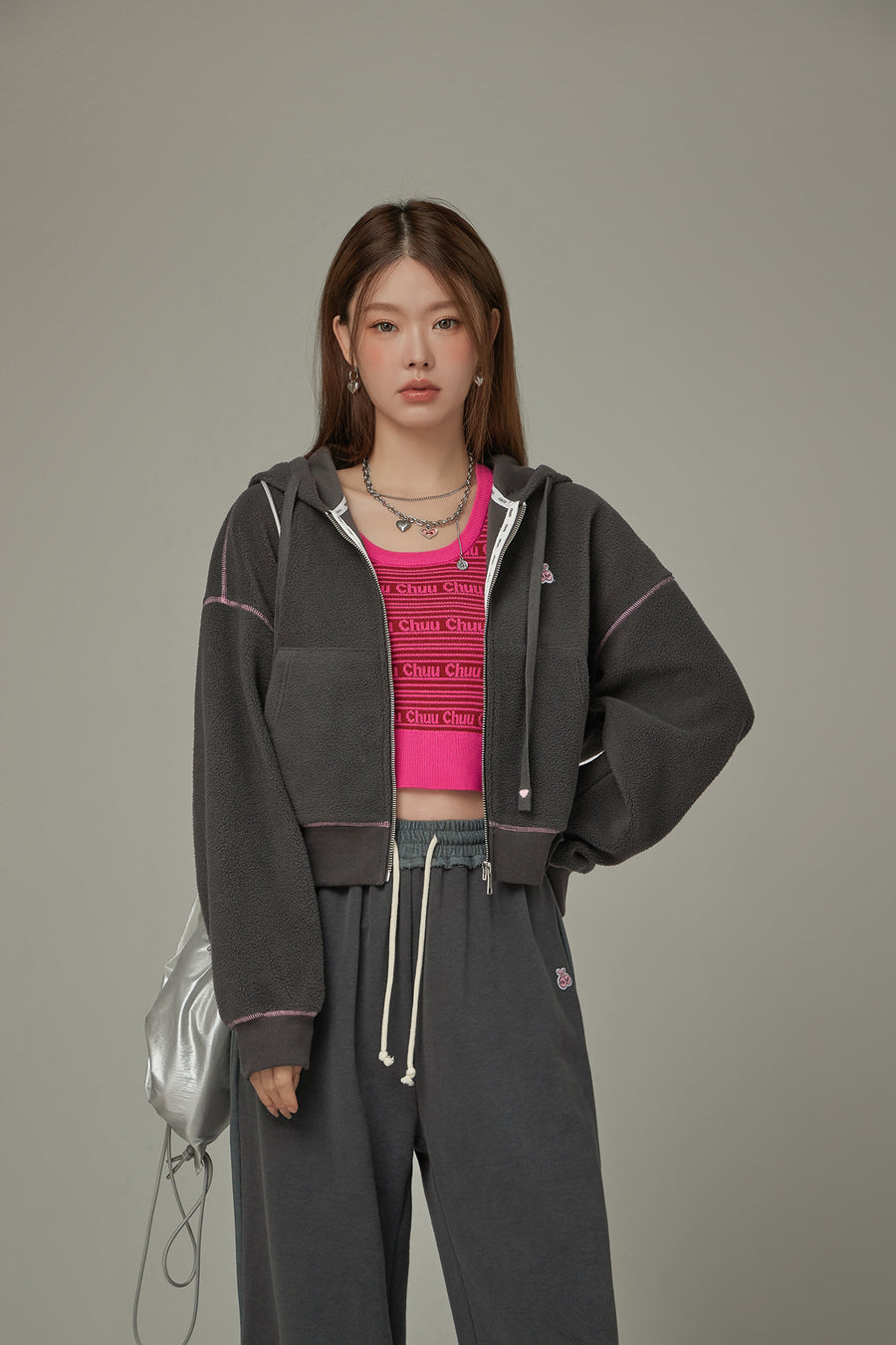 CHUU Fleece Hooded Zip-Up