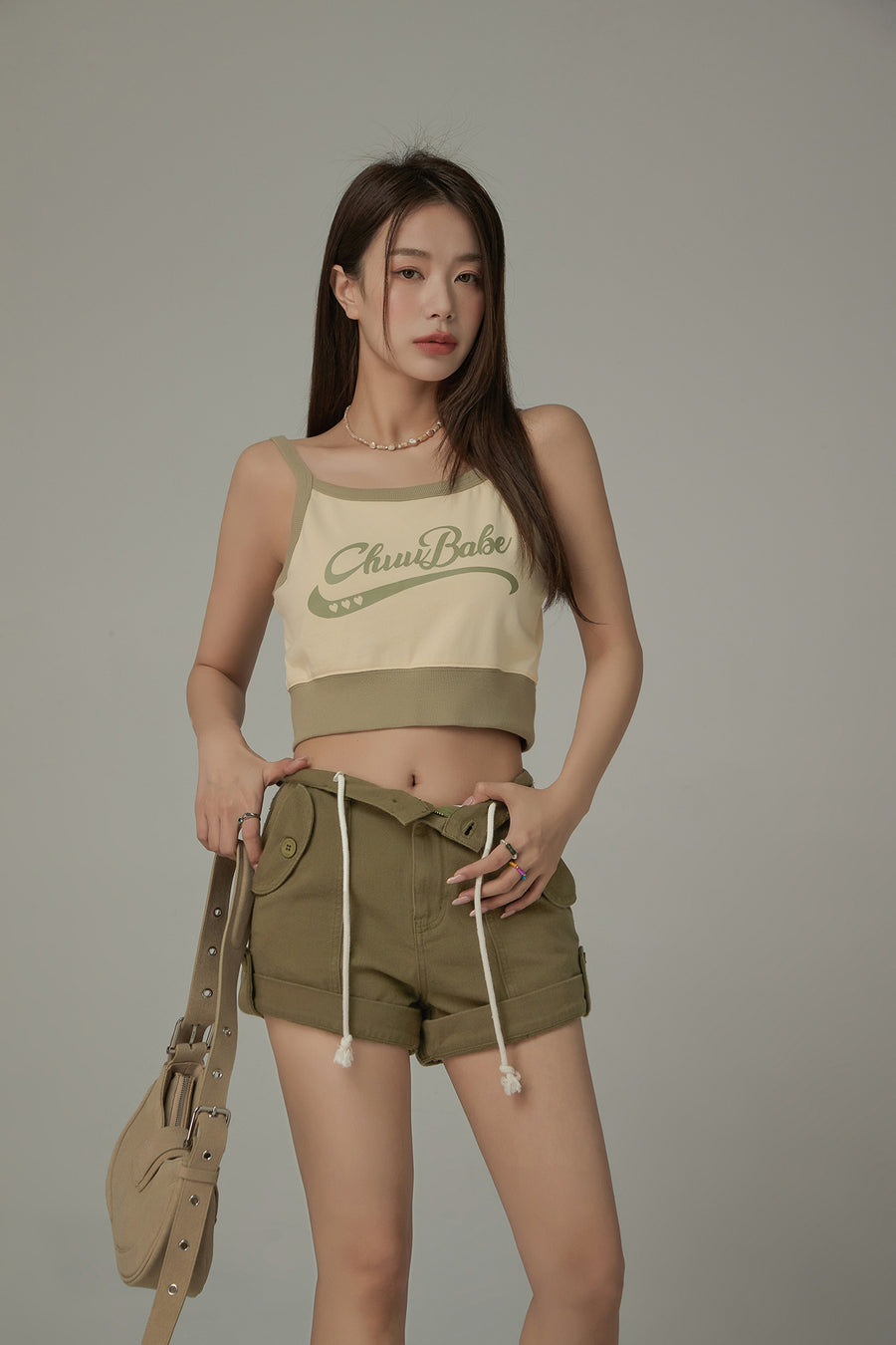 CHUU Chuu Babe Color Blocked Bustier Crop Top