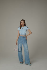 String Slim Fit Cropped Top