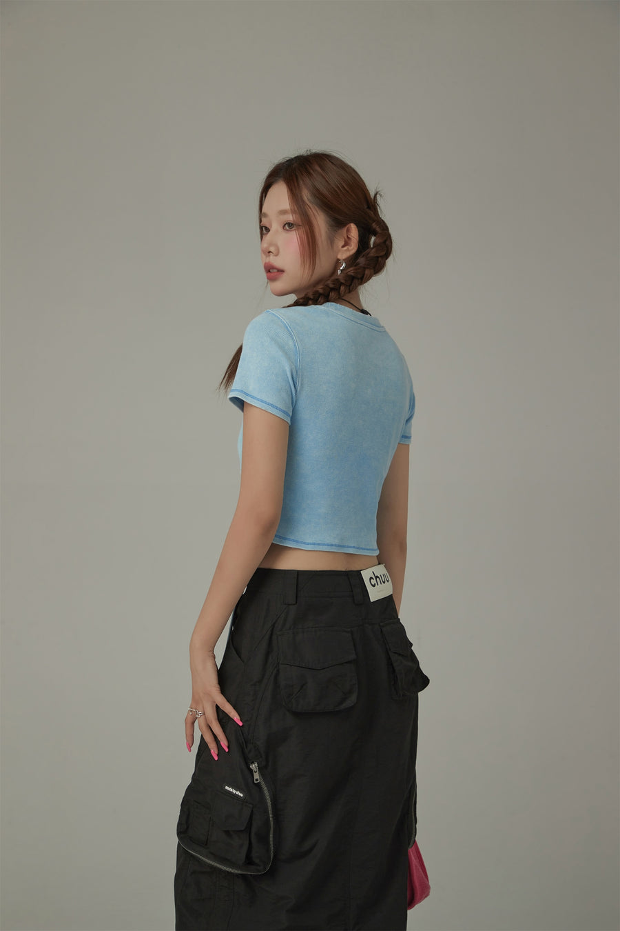 CHUU Vintage Hanging Strap Semi Crop Top