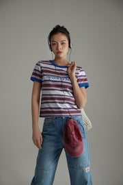 Noe Center Color Striped Short Sleeve T-Shirt