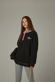 Fleece Color Combination Hoodie