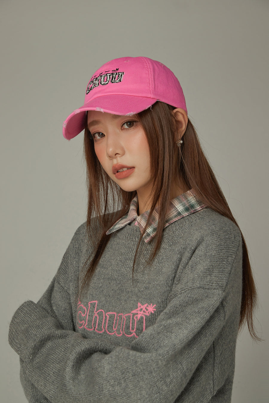 CHUU Embroidered Lettering Baseball Cap