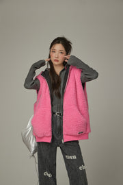 Fleece Vest Hooded Jacket