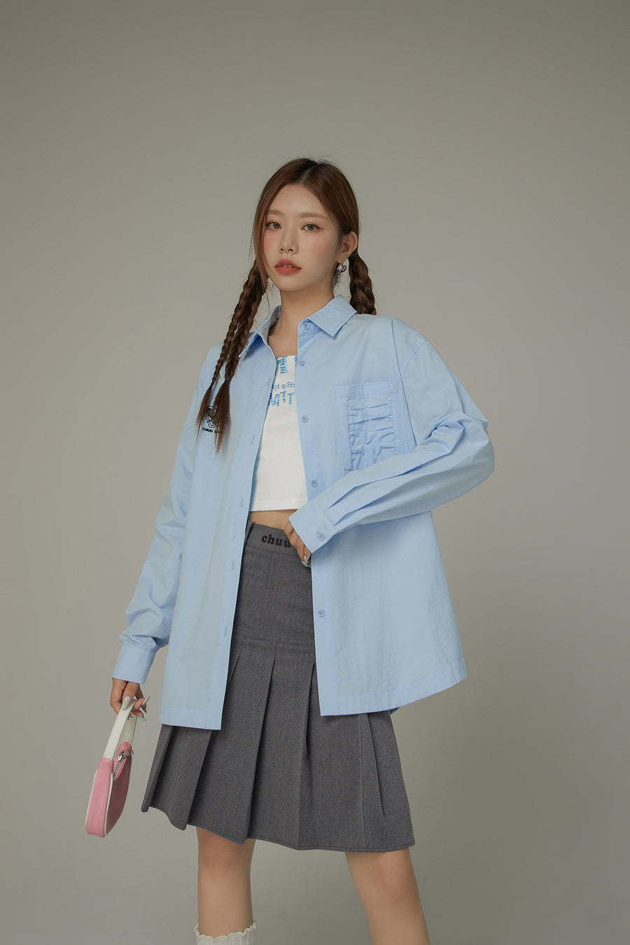 CHUU Heart Loose Fit Color Long Sleeve Shirt