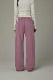 Color Combination Wide Pants