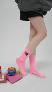 Bold Chuu Baby Embroidered Ribbed Socks