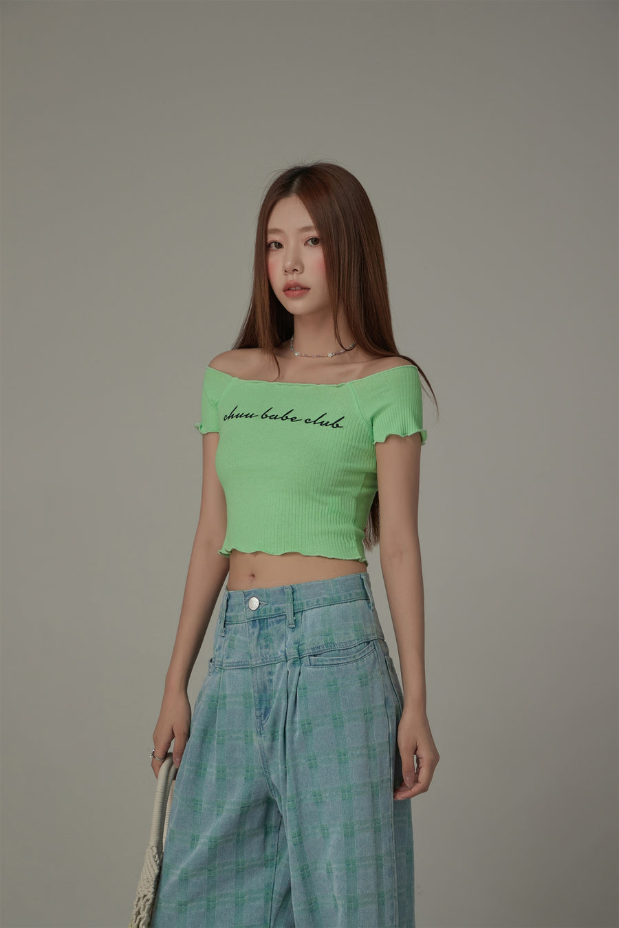 CHUU Chuu Babe Club Ruffled Off-The-Shoulder T-Shirt