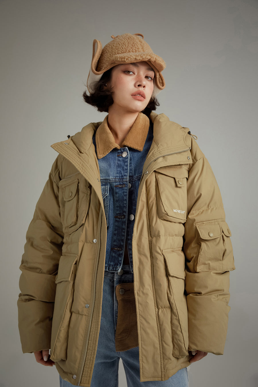 CHUU Hooded Multi-Pocket Padded Jacket