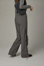 Size Ribbon Color Wide Pants