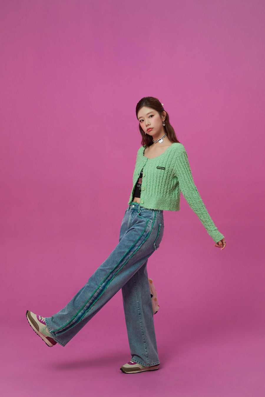 CHUU Color Crop Cardigan