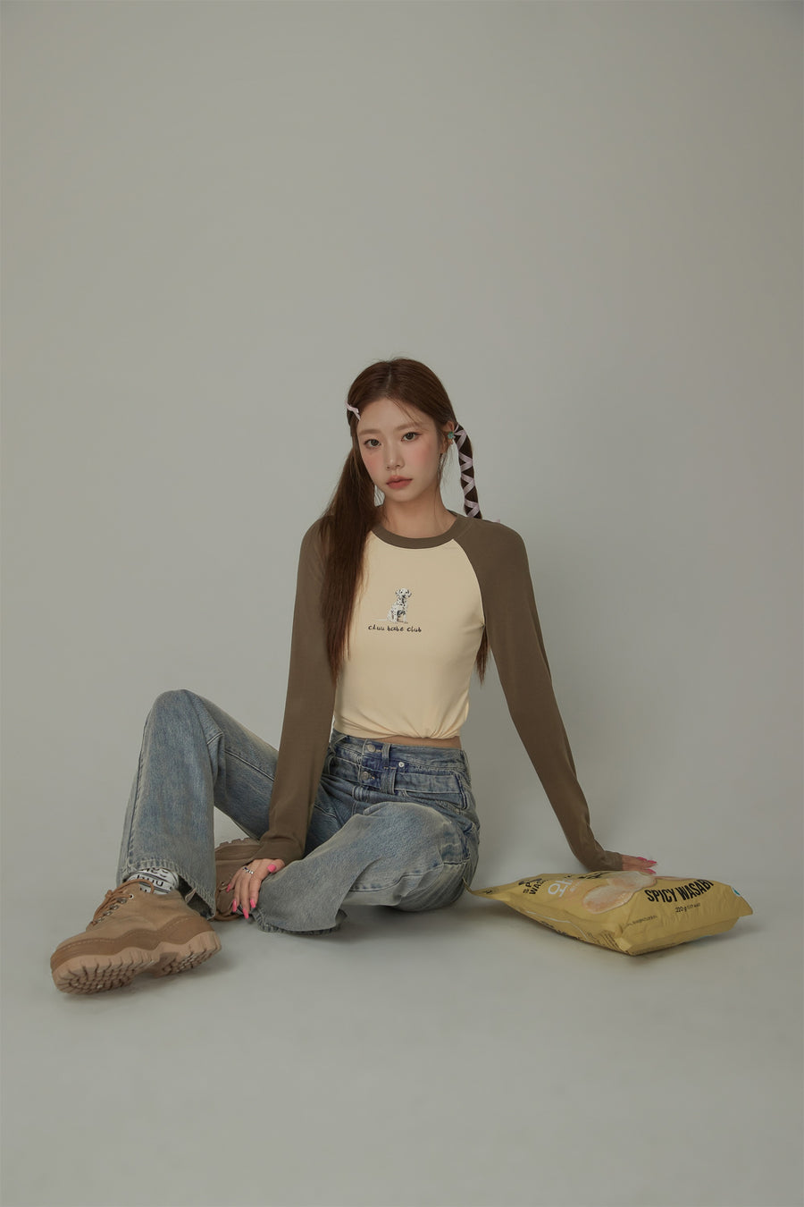 CHUU Lgo Casual Slim Raglan Color T-Shirt