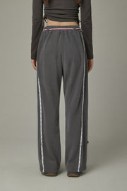 String Wide Sporty Pants