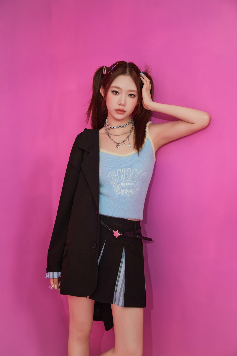 CHUU Color Matching Line Sleeveless Top