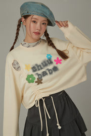 Logo Heart String Crop Sweatshirt