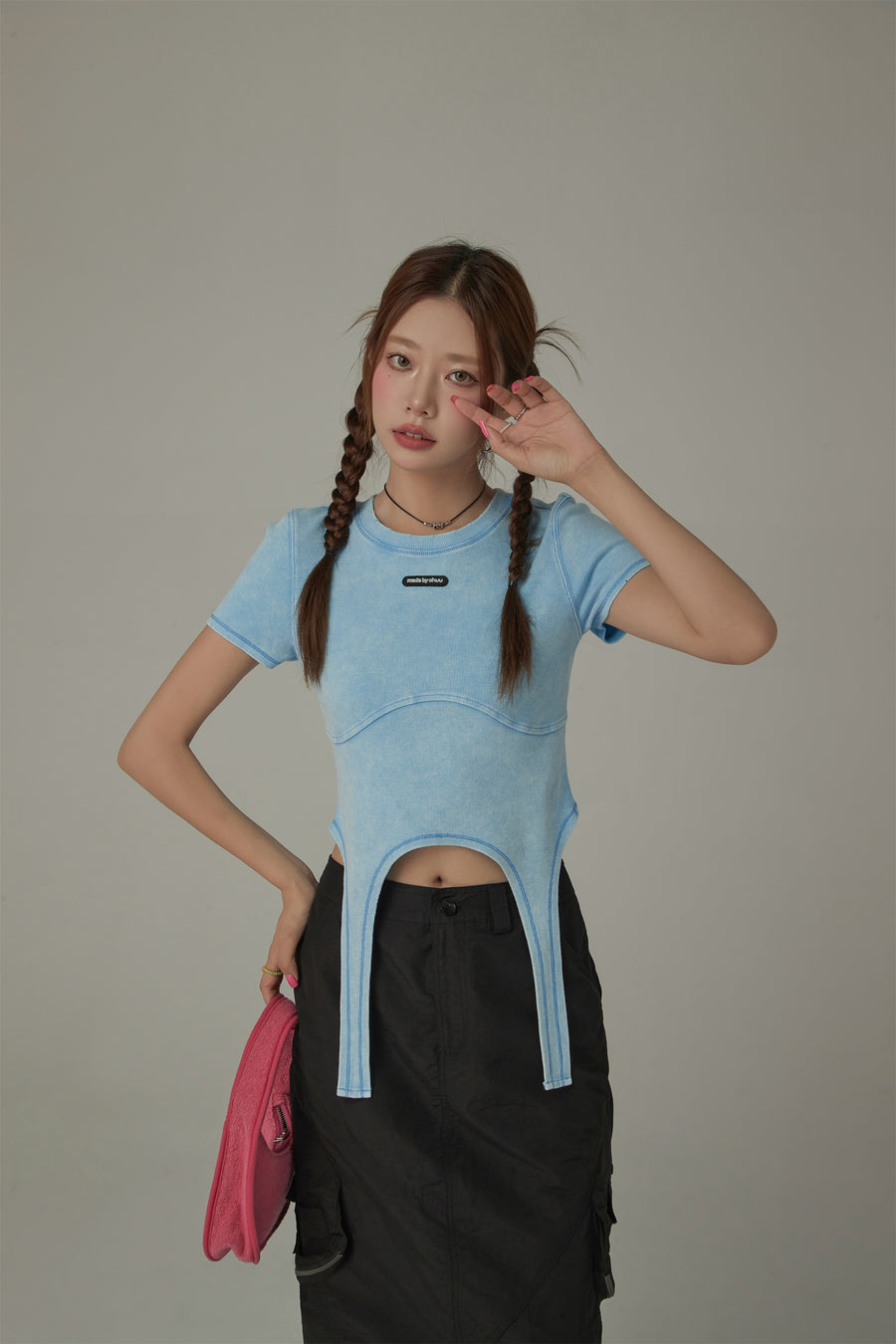 CHUU Vintage Hanging Strap Semi Crop Top