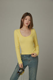 U Neck Basic Long Sleeve T-Shirt