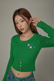 Rainbow Button Knit Color Sweater