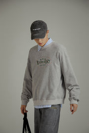 Color Embroidery Waffle Logo Sweatshirt