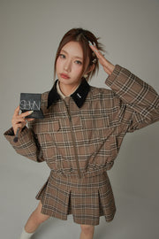 Logo Collar Check Boxy Jacket