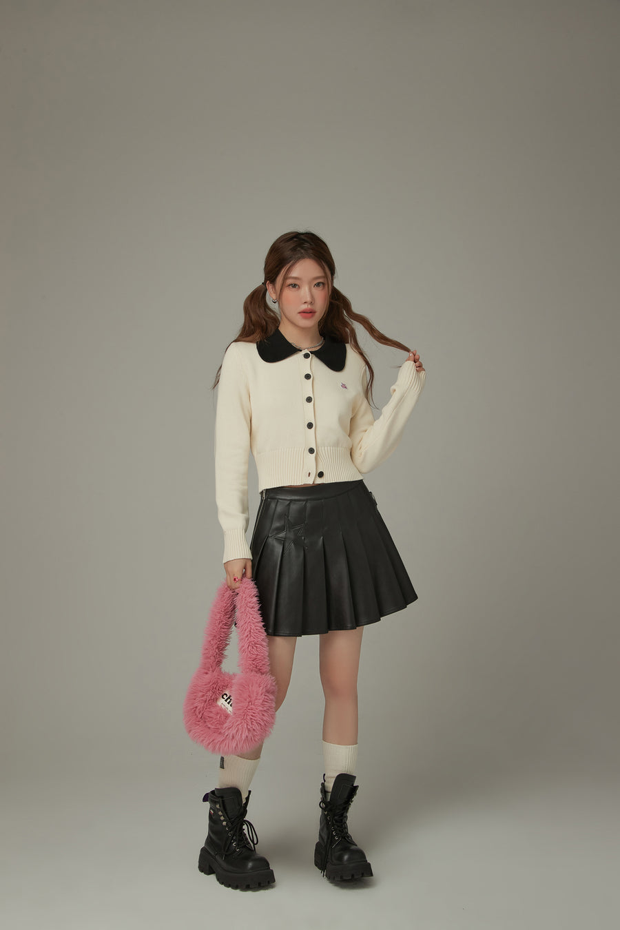 CHUU Color Collar Knit Cardigan