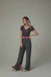 Wide Double Banding Loose Fit Pants