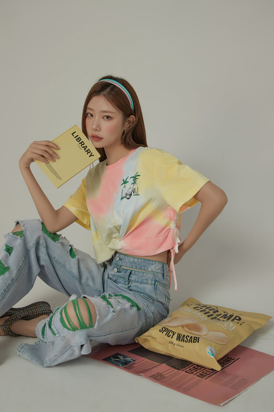 CHUU Tie-Dye Printed Short Sleeve Round Neck T-Shirt