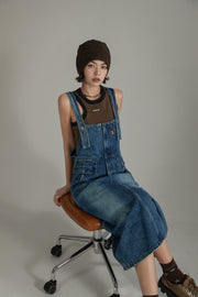 Denim Overalls Long Dress