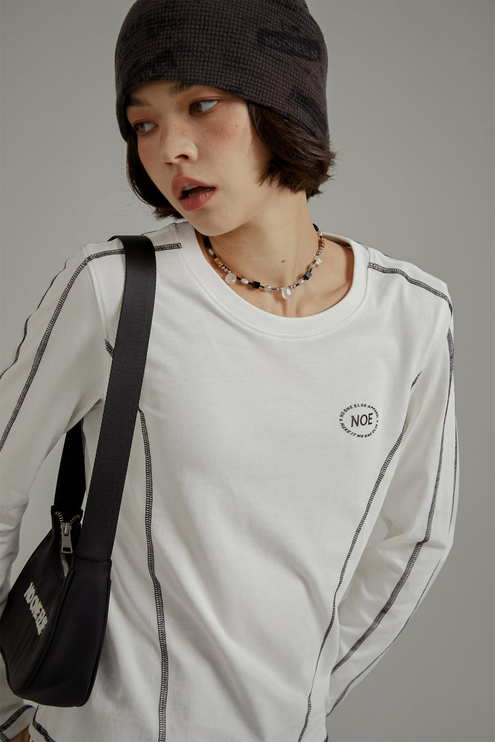 Logo Stitch Cotton Long Sleeve T-Shirt